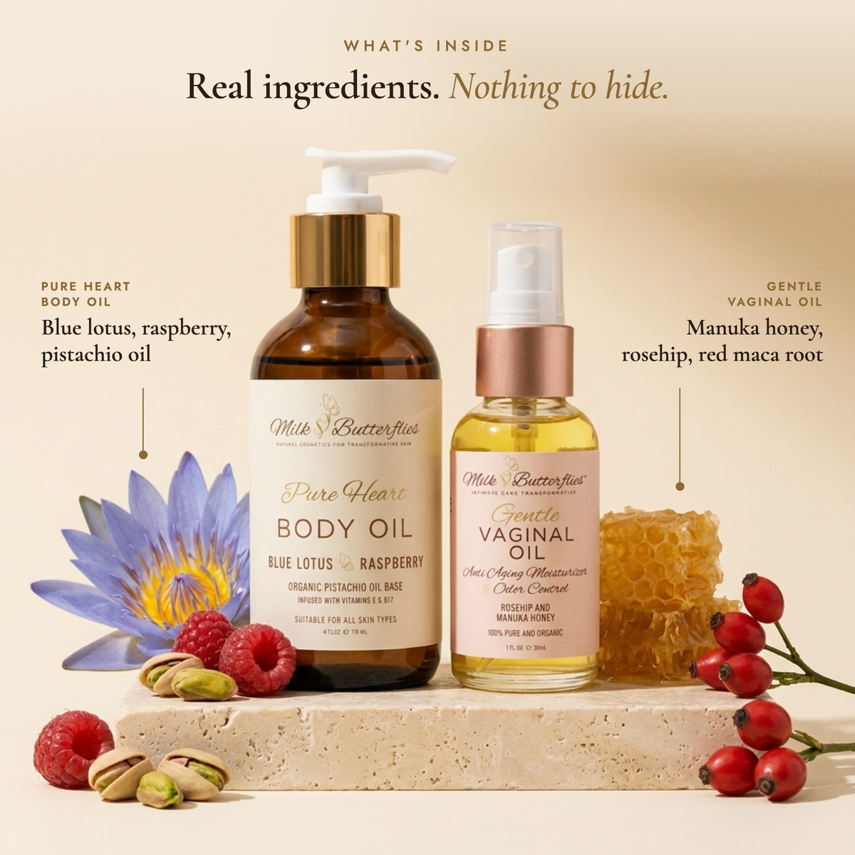 The Ritual Set: Gentle Vaginal Oil + Pure Heart Body Oil
